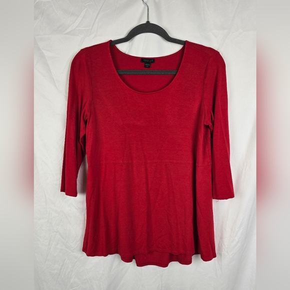 J. Jill Wearever Collection Women's Red Tunic Romantic Top sz S Petite - Picture 1 of 6
